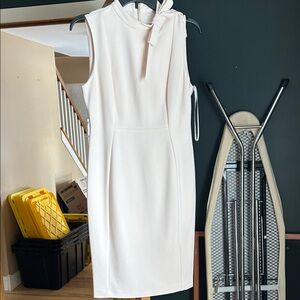 Calvin Klein light pink Bow Accent Midi Dress